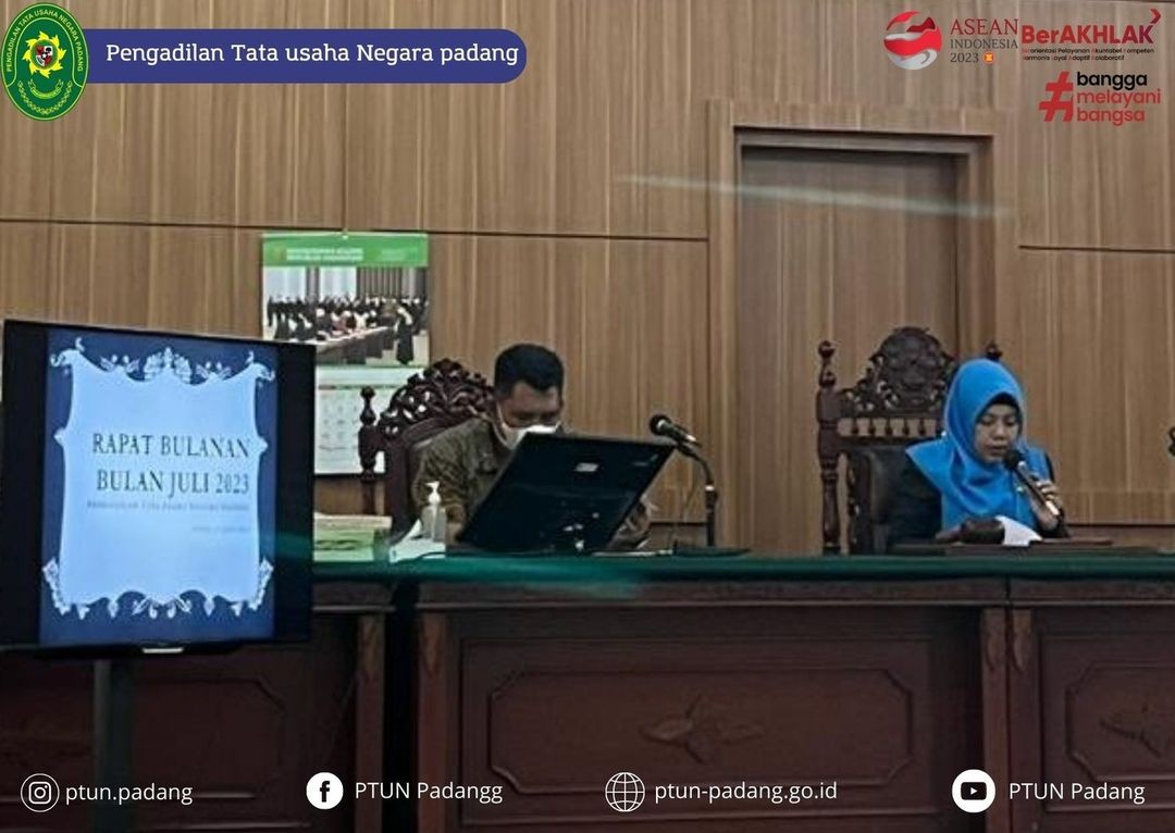 Pengadilan Tata Usaha Negara Padang melaksanakan Rapat Bulanan Periode Juli 2023