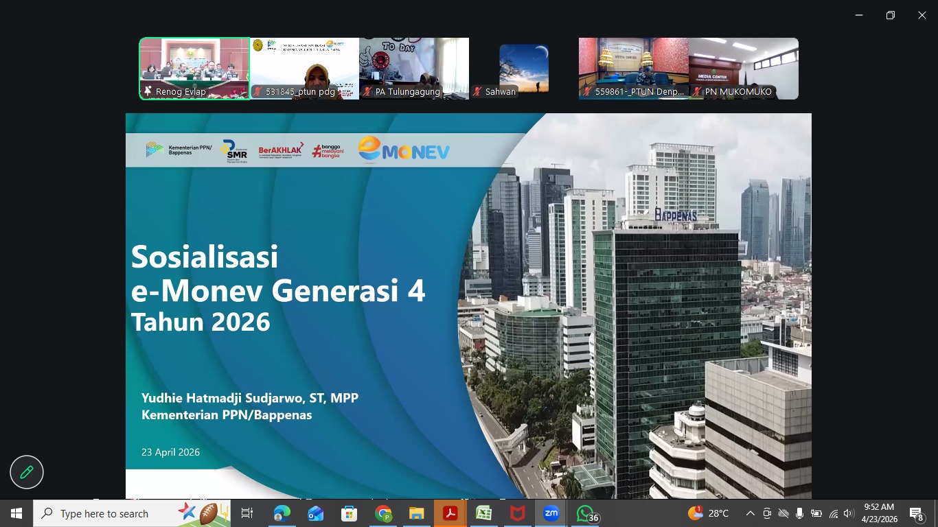 Sosialisasi Aplikasi E-Monev Bappenas Generasi 4 Tahun 2026