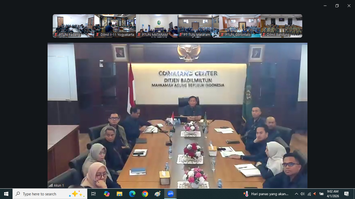 Pembinaan Dirjen Badilmiltun secara daring