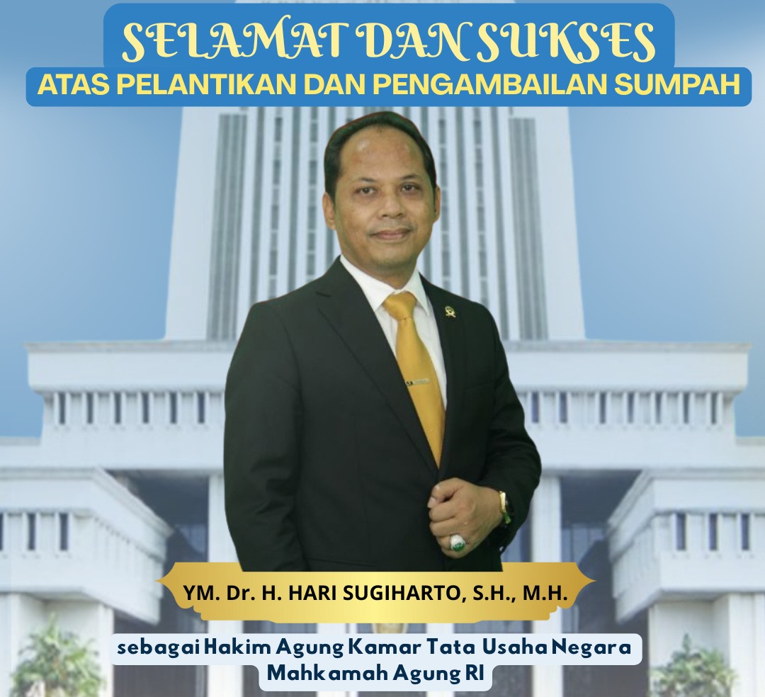 Dr. H. Hari Sugiharto, S.H., M.H. sebagai Hakim Agung Kamar Tata Usaha Negara