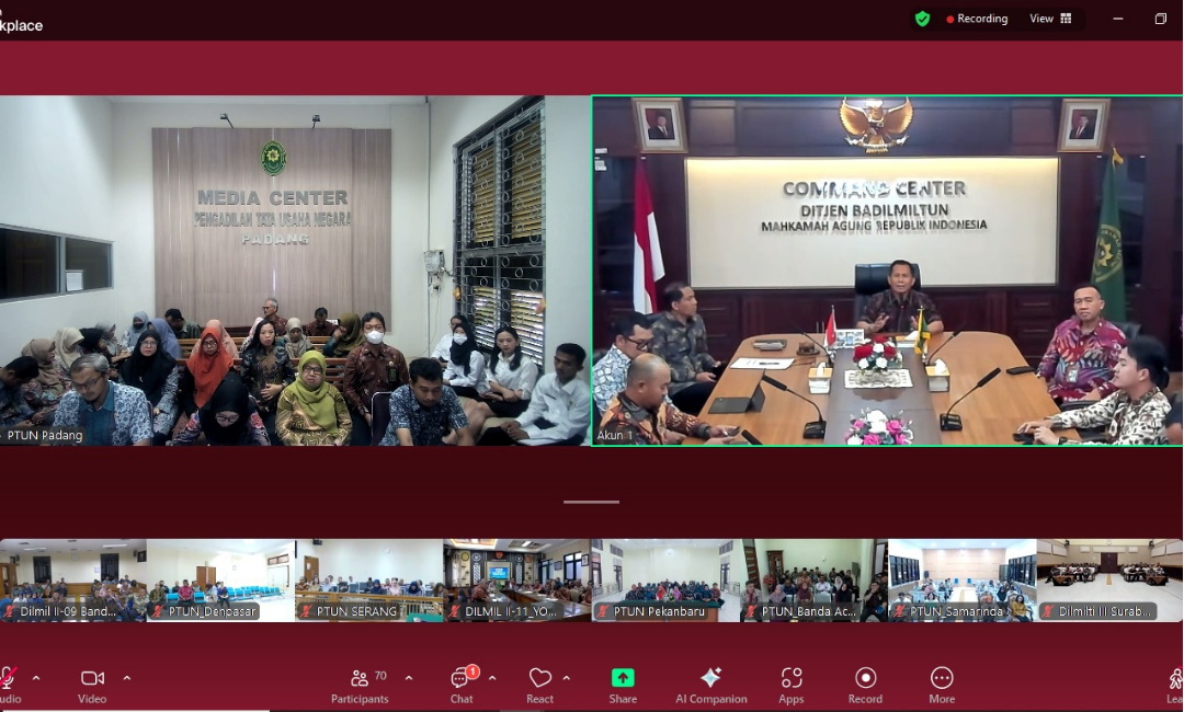 Pembinaan Dirjen Badilmiltun secara Daring