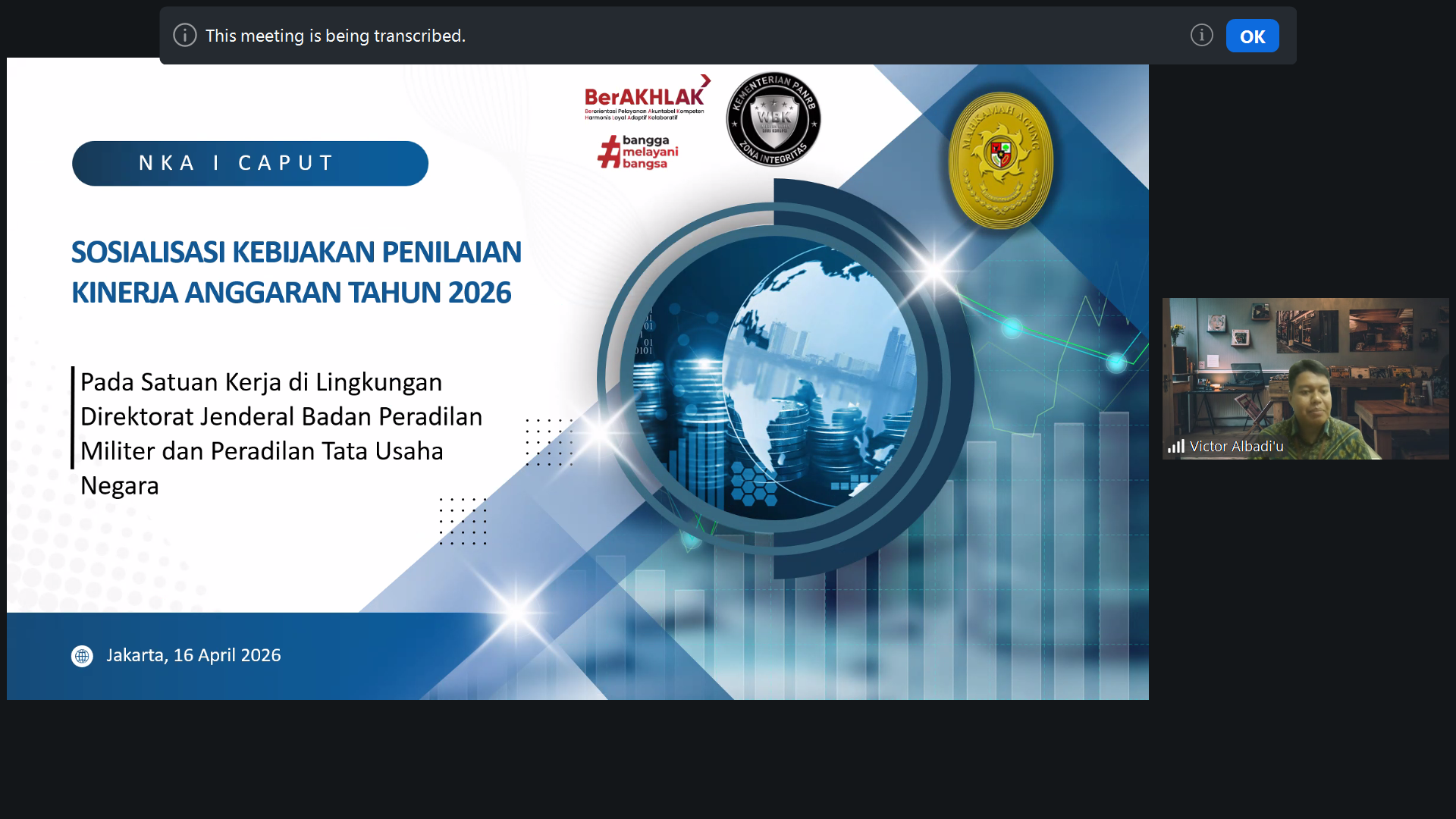 Kegiatan Sosialisasi Kebijakan Penilaian Kinerja Anggaran Tahun Anggaran 2026