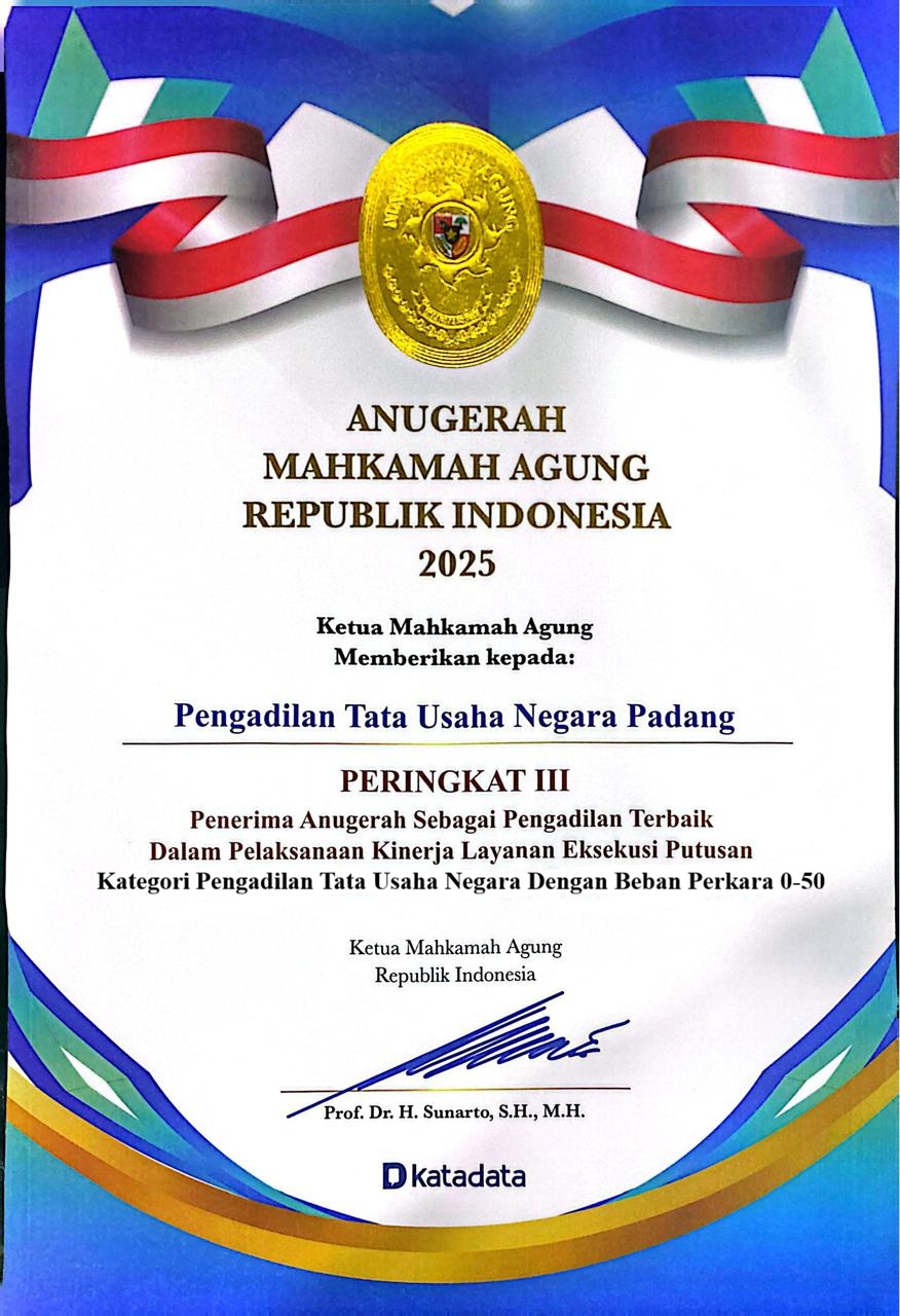 PTUN Padang meraih peringkat III dalam pelaksanaan Kinerja Layanan Eksekusi Putusan